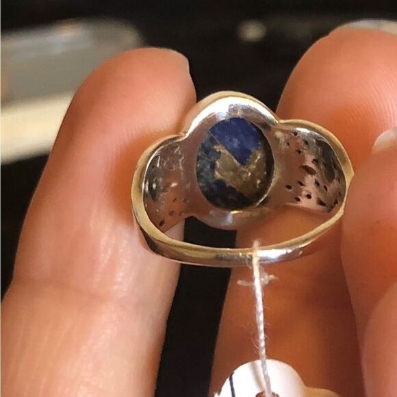 Gorgeous Matrix Lapis Lazuli Artisan Crafted 925 Silver Ring Sz 6 - Picture 9 of 11